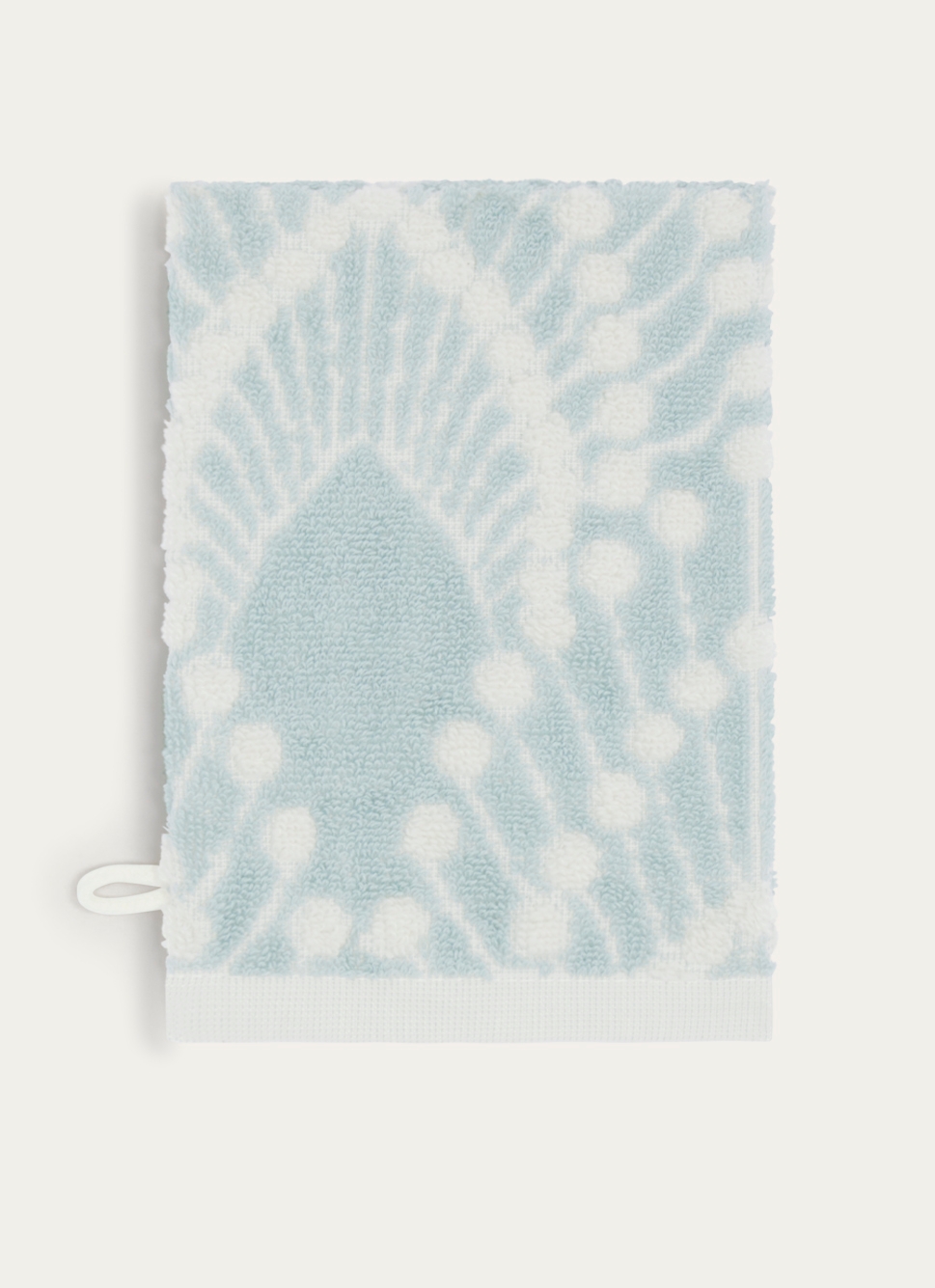 GANT DE TOILETTE SERENA EN JACQUARD BLEU CLAIR