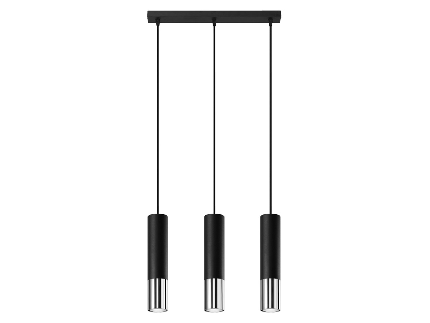 Lampa wisząca Loopez 3L 45 cm stalowaczarno-srebrna