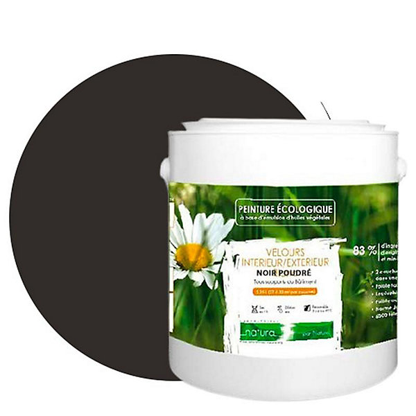 Noir Poudré Peinture interieur exterieur aspect velours Natura - Noir Poudre - 2.5L