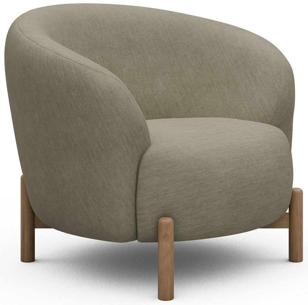 Kragelund Gran Fauteuil Stoffig Zand   Eiken