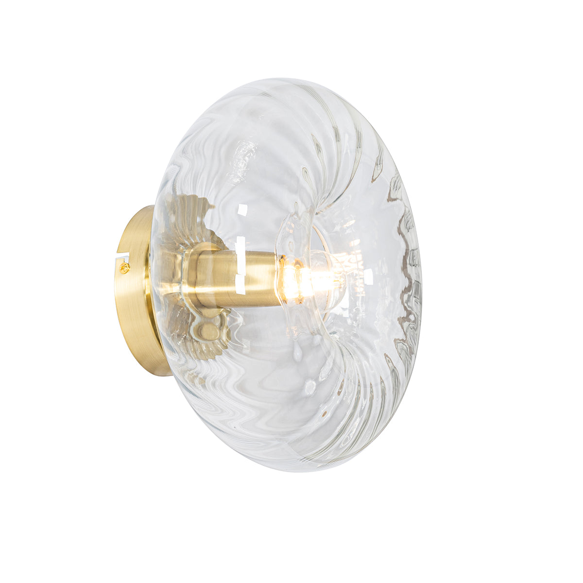 QAZQA Smart wandlamp goud met glas incl. Wifi P45 - Ayesha