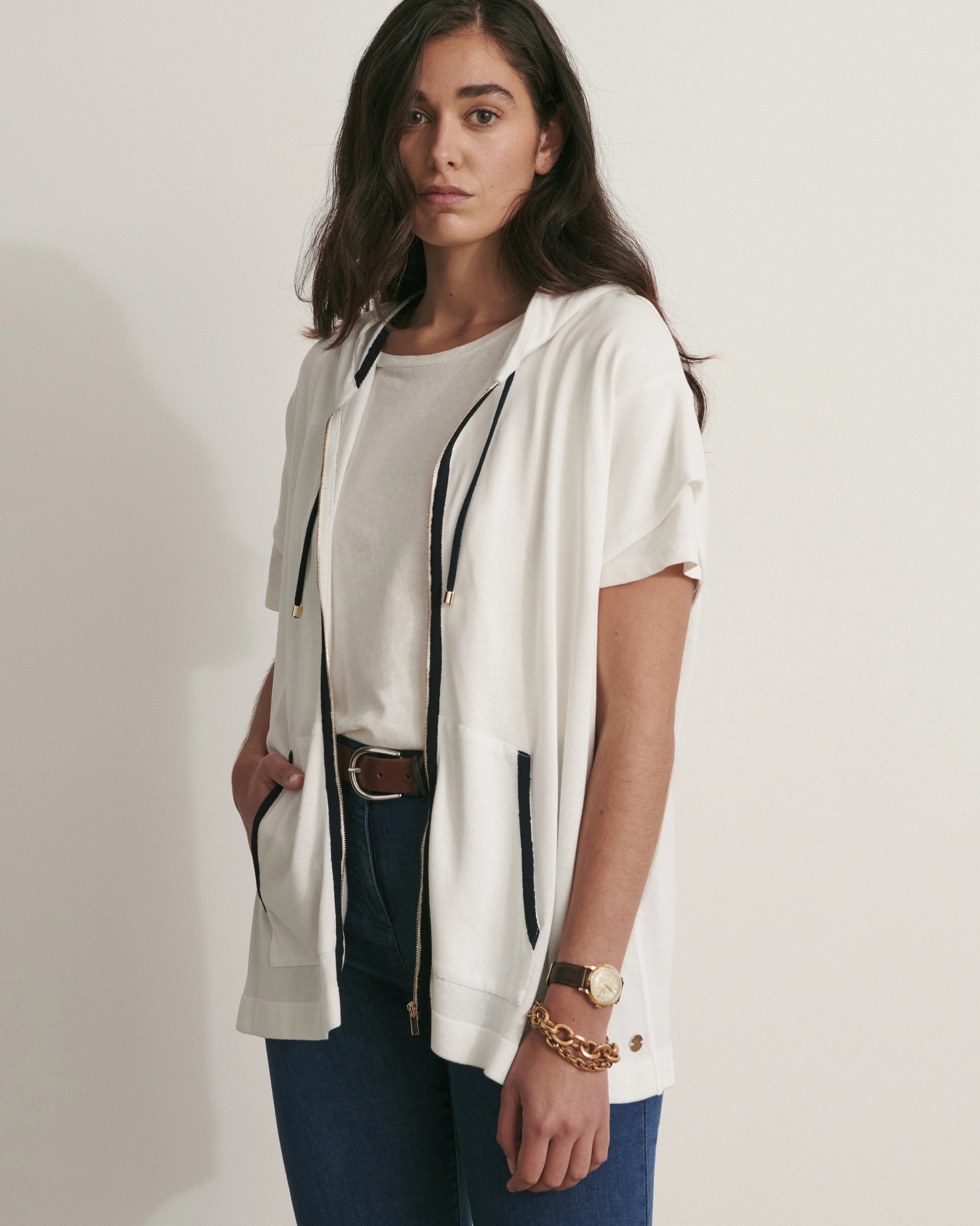 Gilet sweat maille manches courtes GAPPLE11-BIS/11118/751