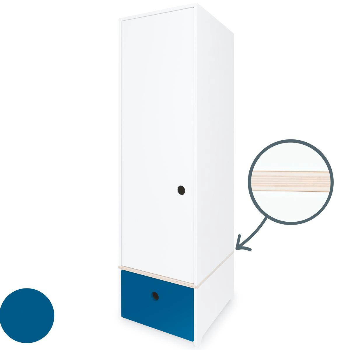 COLORFLEX - Armoire 1 porte façade tiroir bleu marine