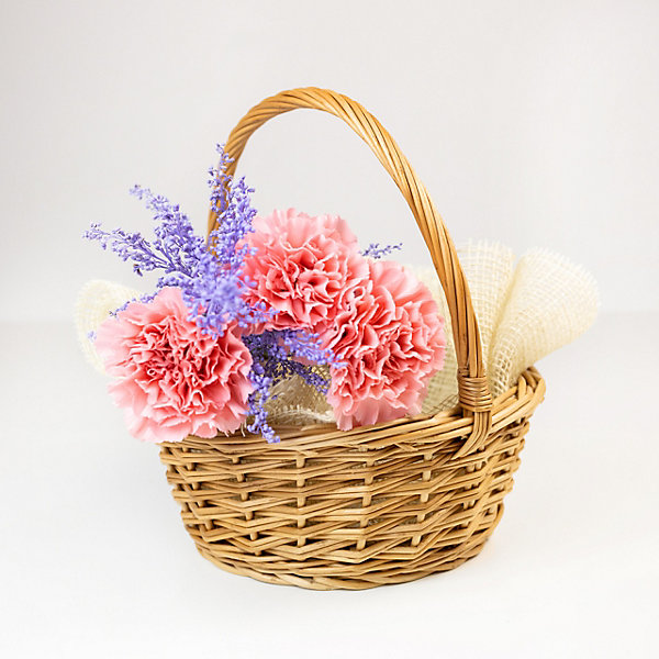 Creative Home Petit Panier de Pâques en Osier 22 x 22 x 26 cm - Tissé à la Main, Panier avec Anse, Cadeau, Fruits, Marron Naturel