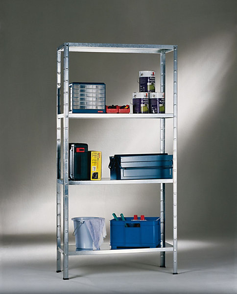 étagère en acier galvanisé argenté Schulte Regalwelt Powermax H.180 x L.60 x P.40 cm