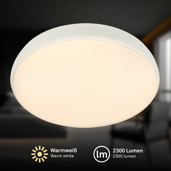 Leuchte, LED Deckenleuchte, 22 W, weiß matt