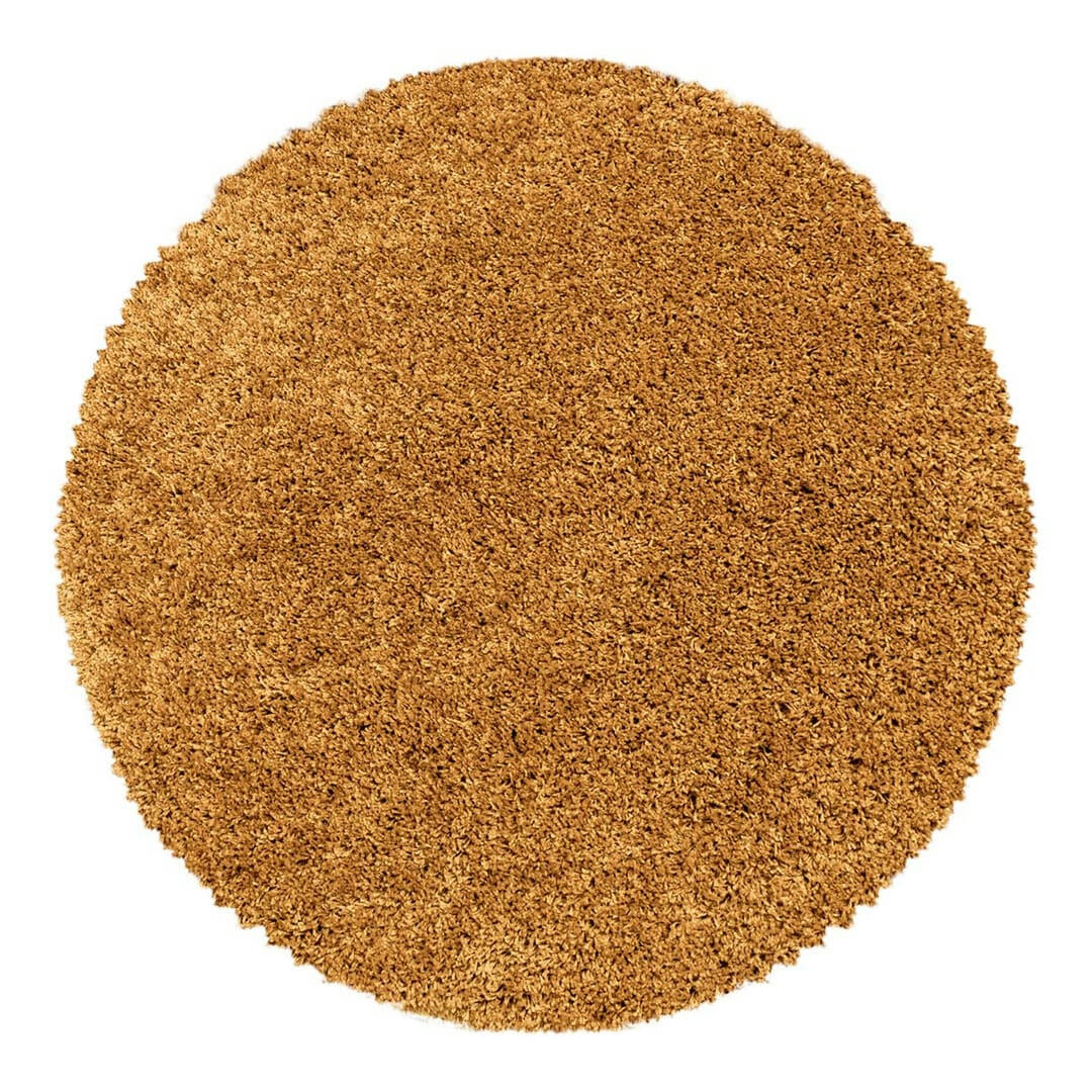 GADOL - Tapis uni design en polypropylène or Ø 120