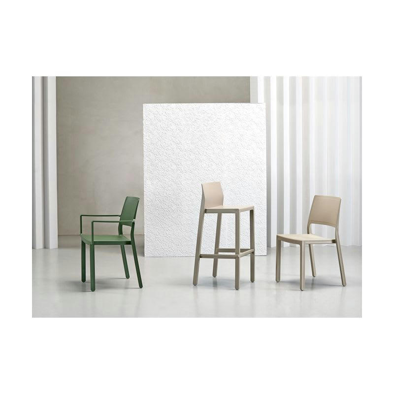 KATE - Tabouret design en plastique taupe