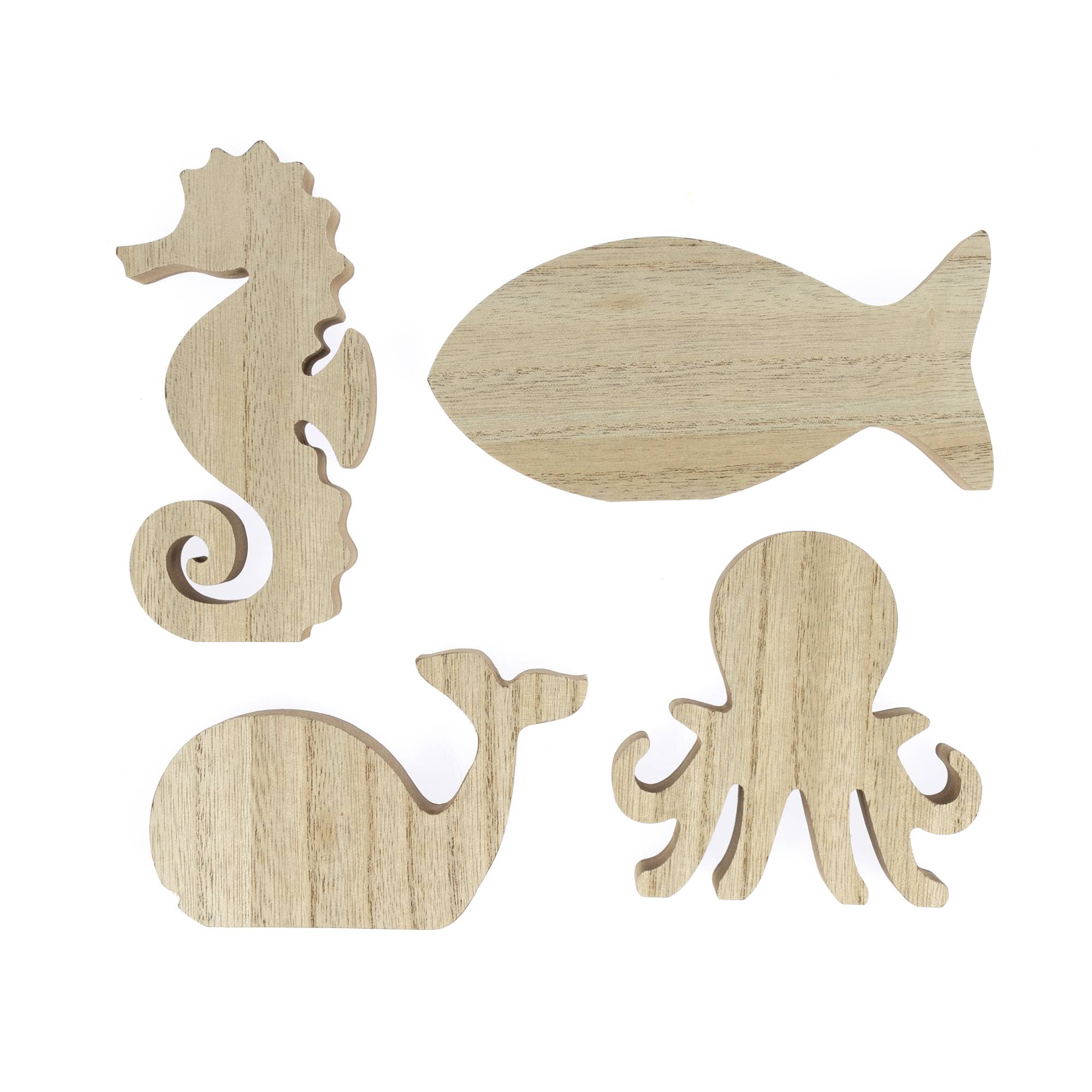 Wooden Marine Animals 4 Pack