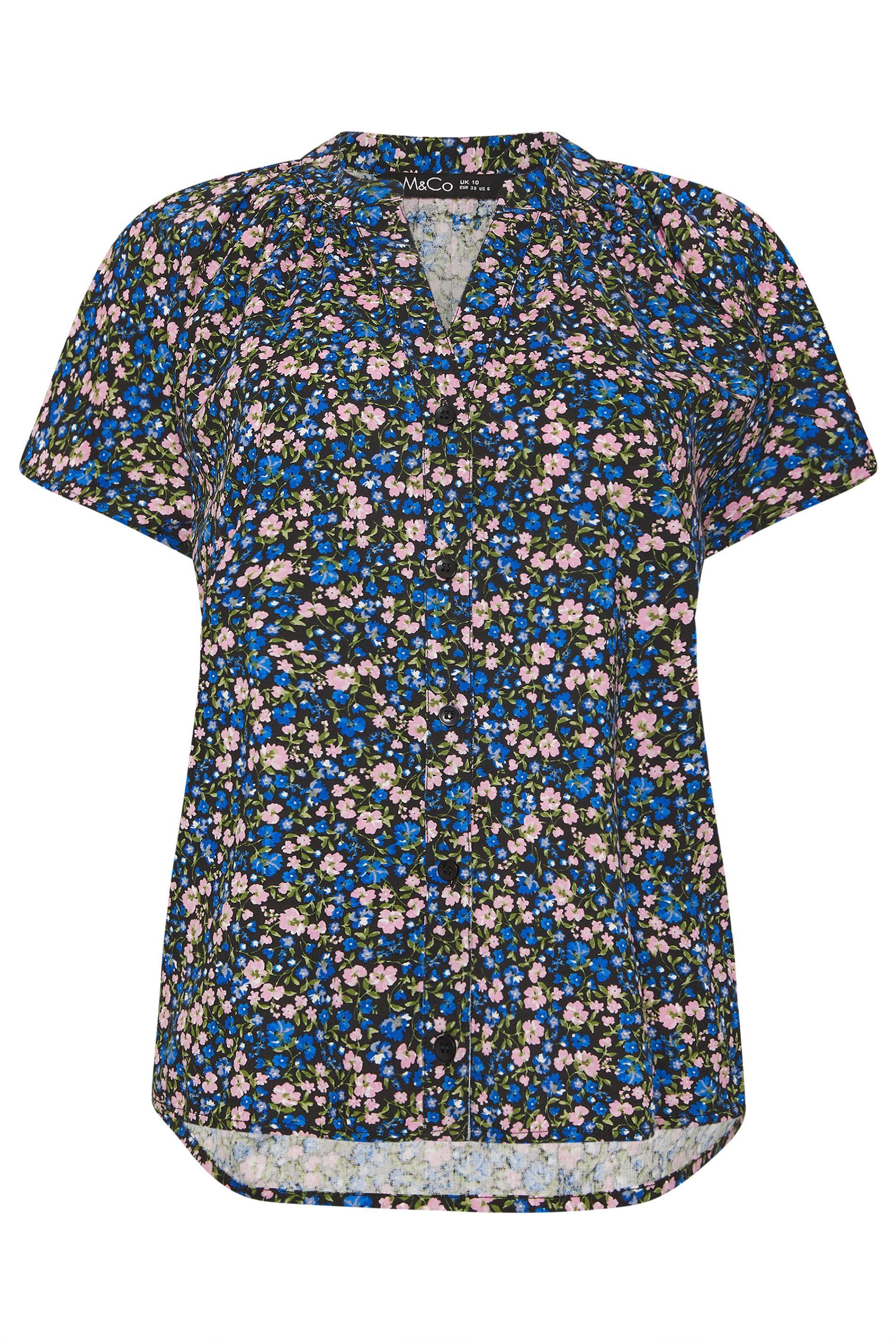 M&Co Ditsy Floral Button Front Blouse