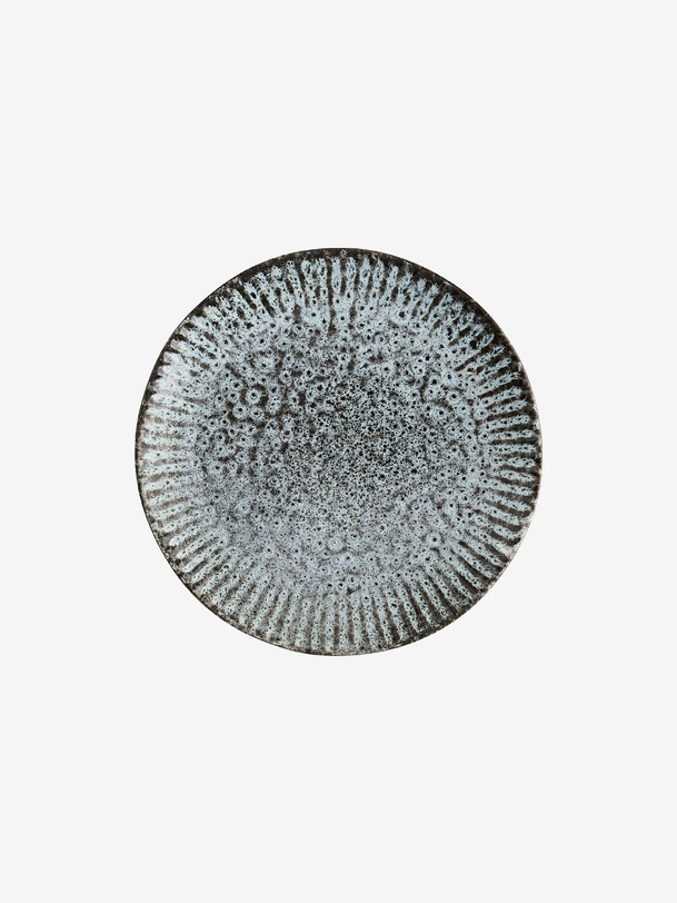 Assiette stoneware t.m - mme stoltz bleu