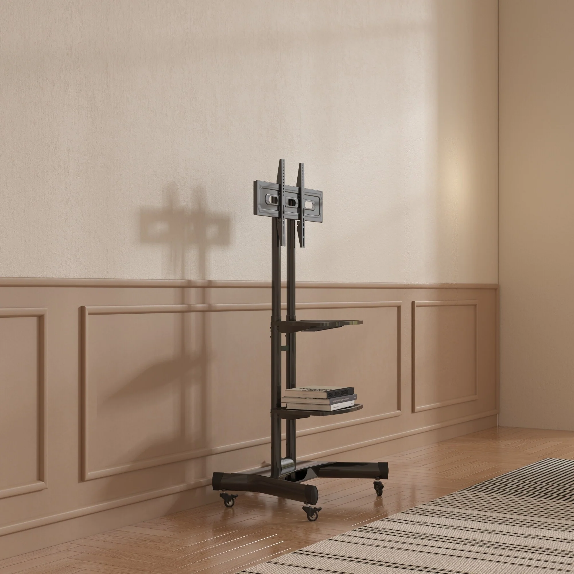 47 Universal Swivel TV Stand with Movable Base & 2 Shelves