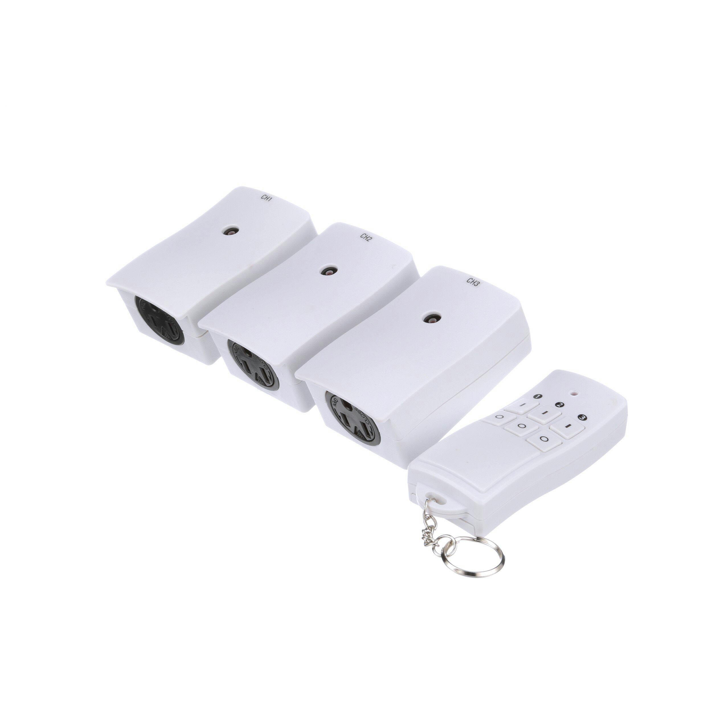 NOMA Indoor Wireless Remote Control with 3-Outlets, Battery Included, White