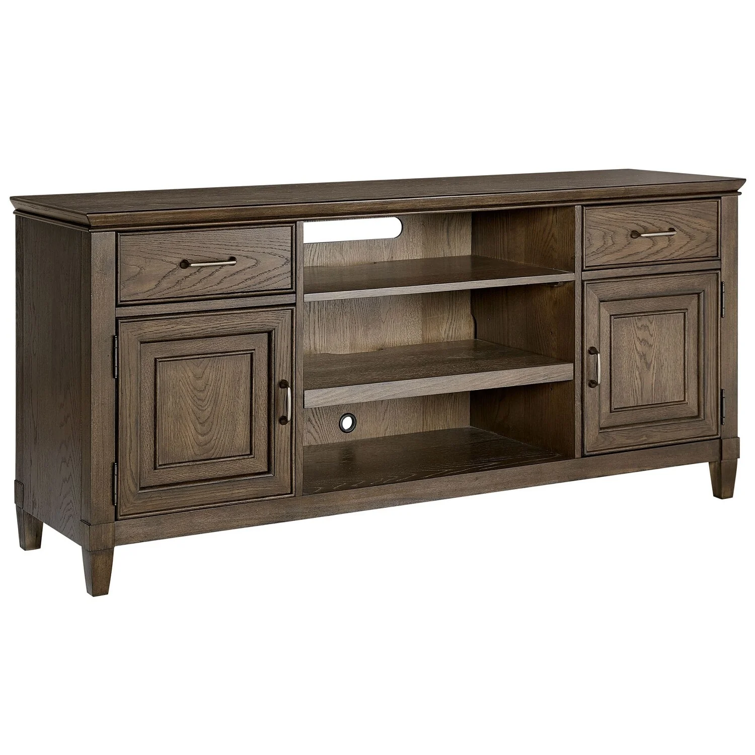 Origins by Alpine Newport Wood TV Console in Planked Oak