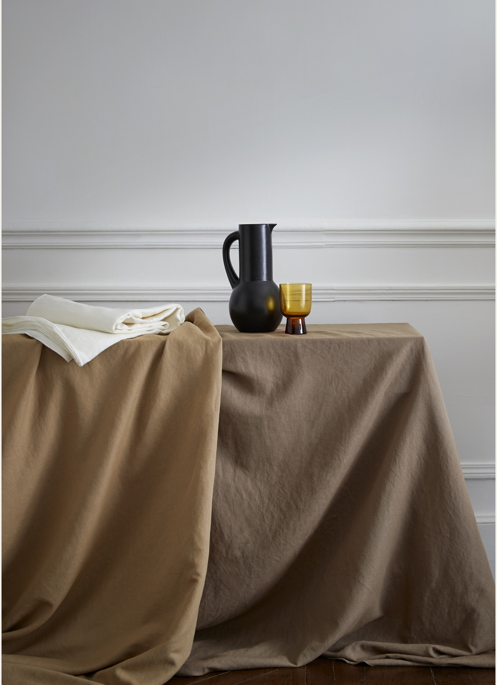 NAPPE COTON LIN FINITION BOURDON TABAC