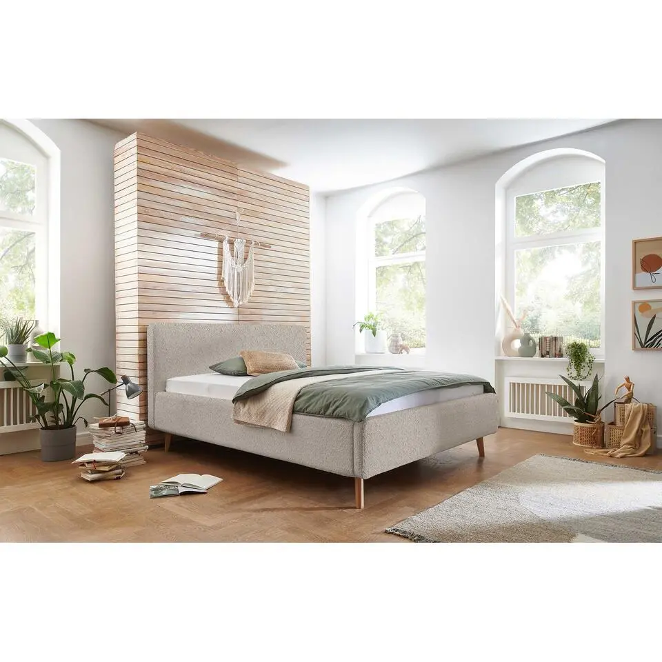 Tweepersoonsbed Dalila 180x200cm teddystof - beige