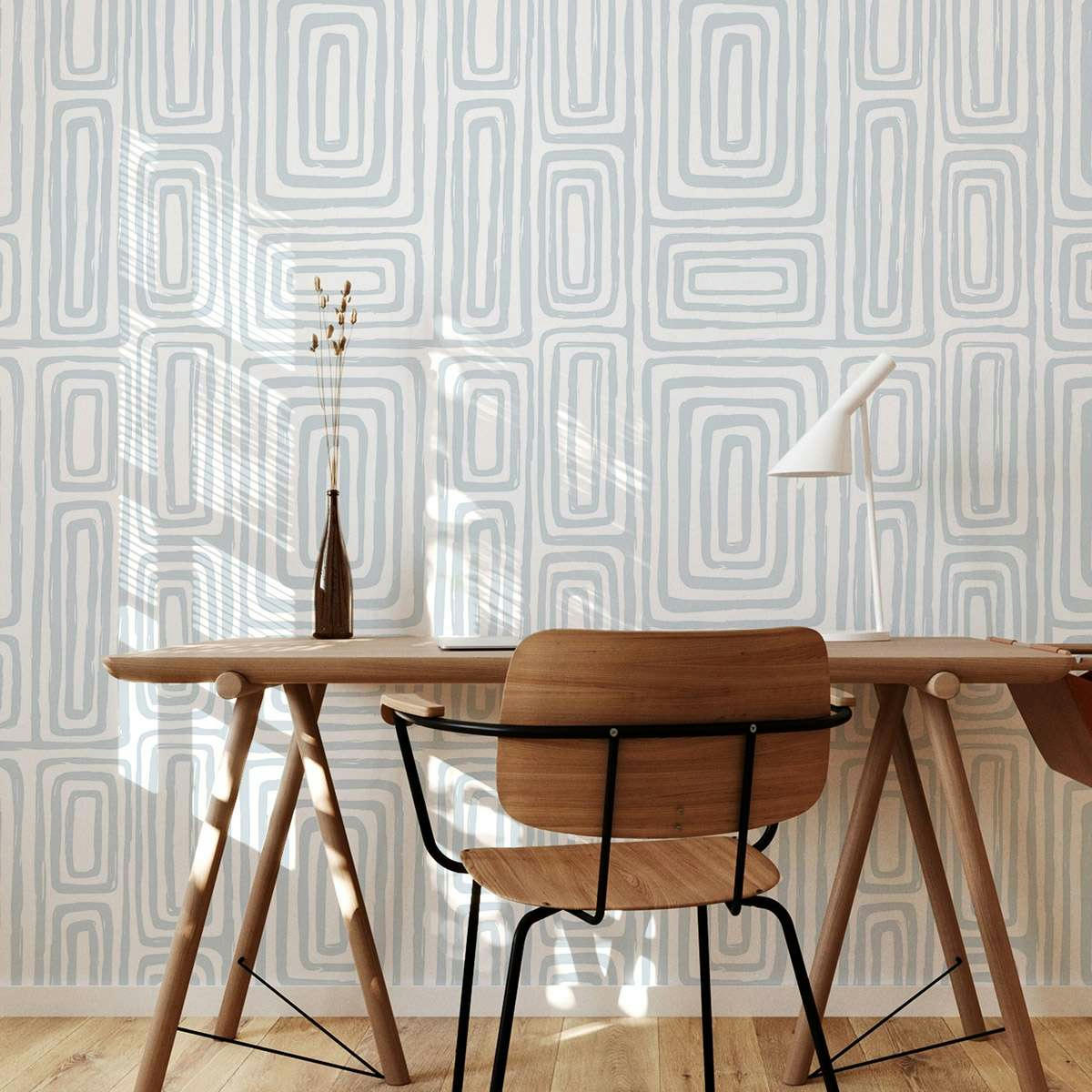 INKLINE - Papier peint vinyle adhésif ligne d'encre bleu 50x300 cm