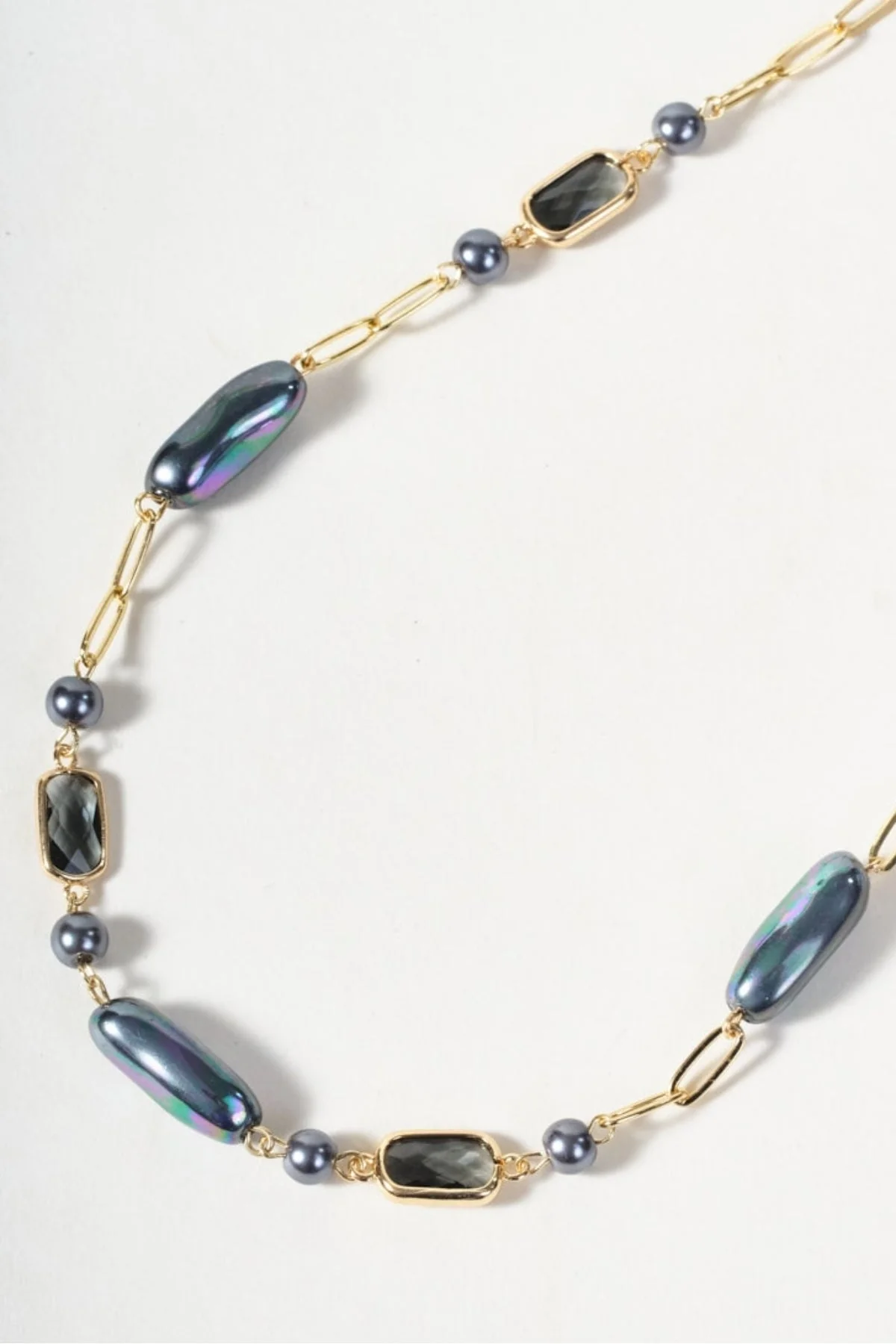 Chunky Grey Bead Necklace