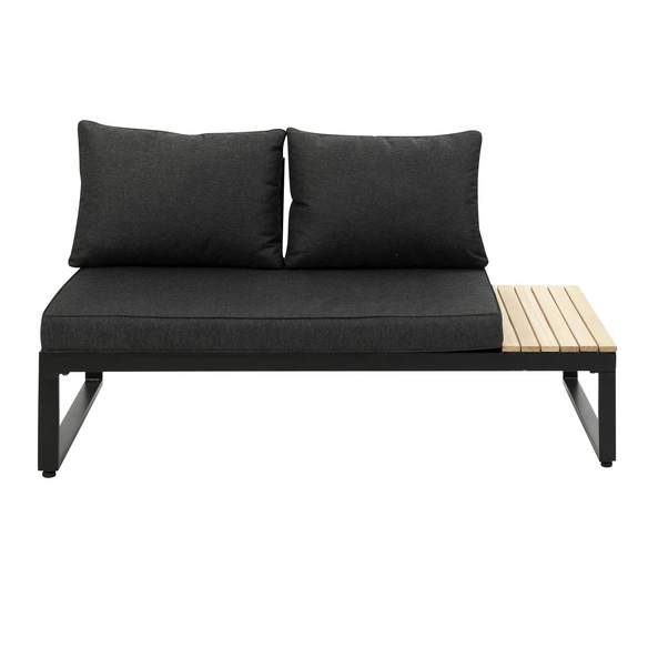 Loungeset »Rio«, schwarz/holzfarben, Metall, 4 Sitzplätze