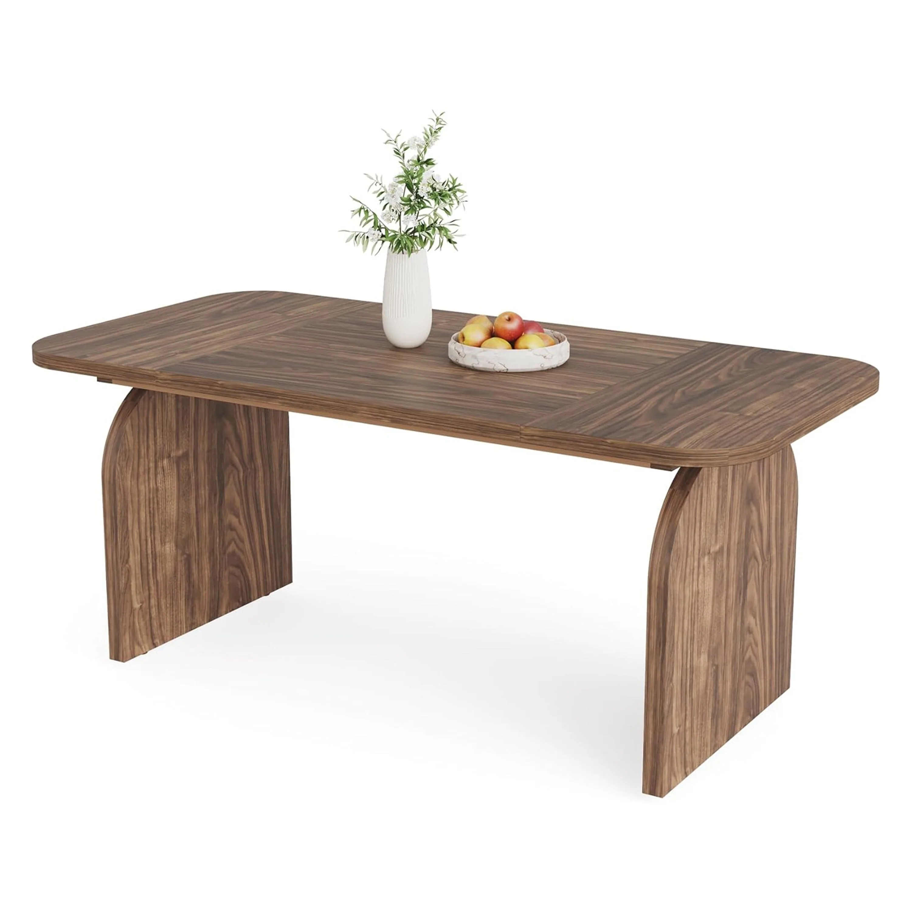 Dining Table, 63 Inch Rectangular Top, Classic Wood Brown Finish