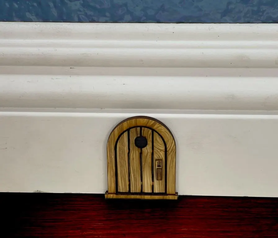 Handcrafted Original Edition Mouse Door/Fairy/Elf Door: Whimsical Miniature Wood Home Decor Three Sizes (2”,3”,4”) Available