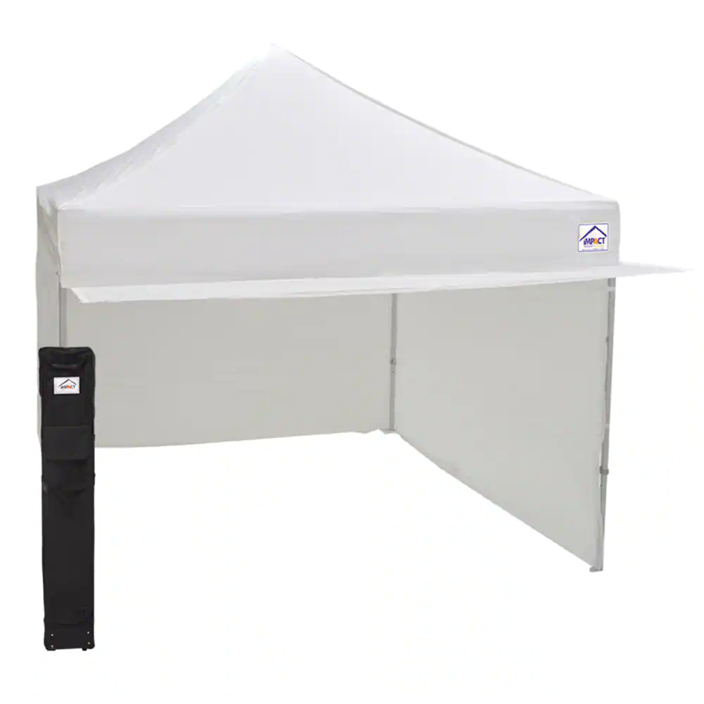 Impact Alumix Instant Canopy Portable Pop-Up Commercial Sun Shelter Market Tent w/ Walls, 10-ft x 10-ft