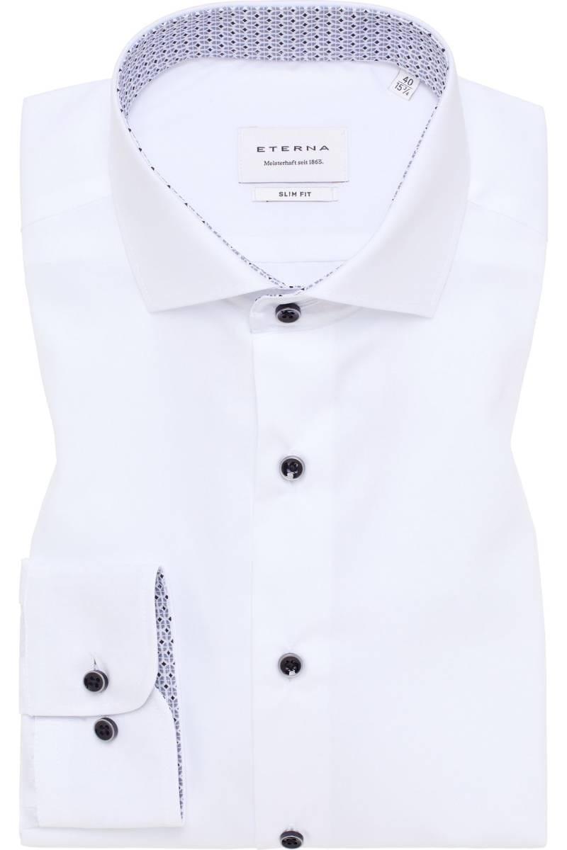 ETERNA Slim Fit Hemd weiss, Einfarbig (extra langer Arm)