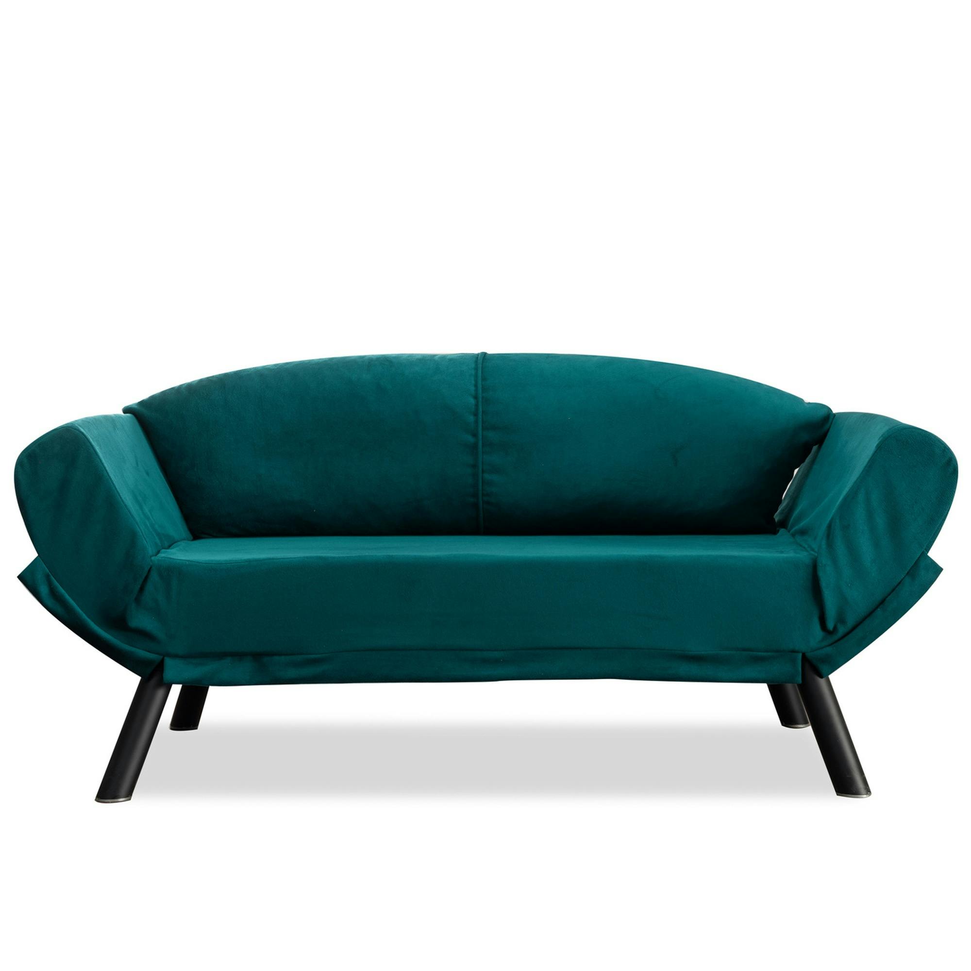 Banquette-lit bleu canard - format compact LUCCA
