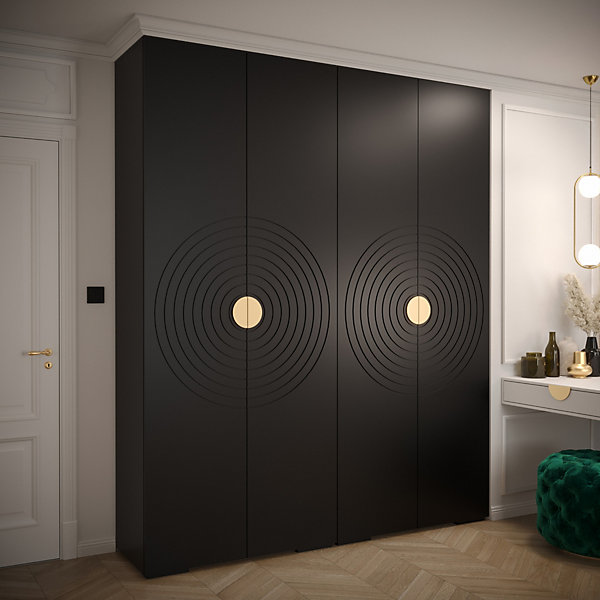 Armoire Manhattan Ryfel 6 a portes battantes H. 236,7 x L. 200 x P. 47, 4 portes