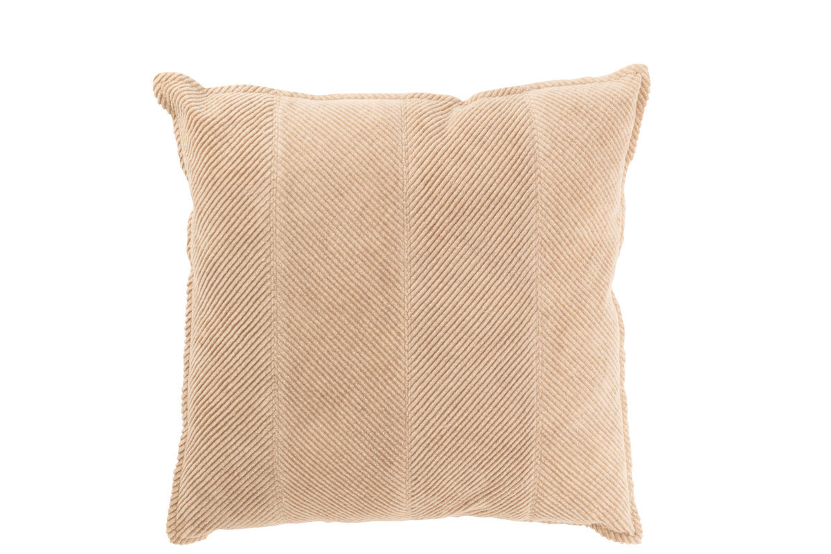 J-Line kussen Strepen - katoen/polyester - beige
