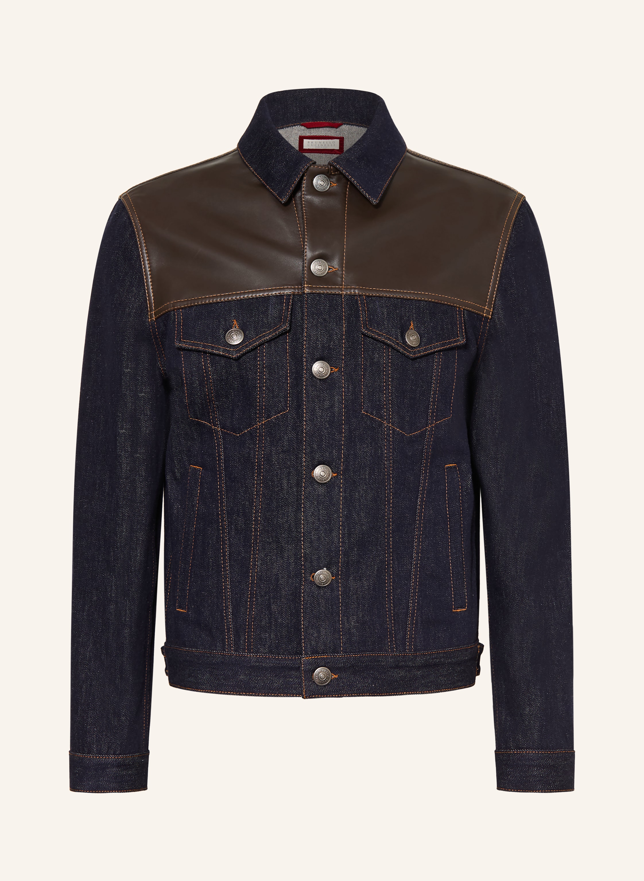 BRUNELLO CUCINELLI Jeansjacke im Materialmix