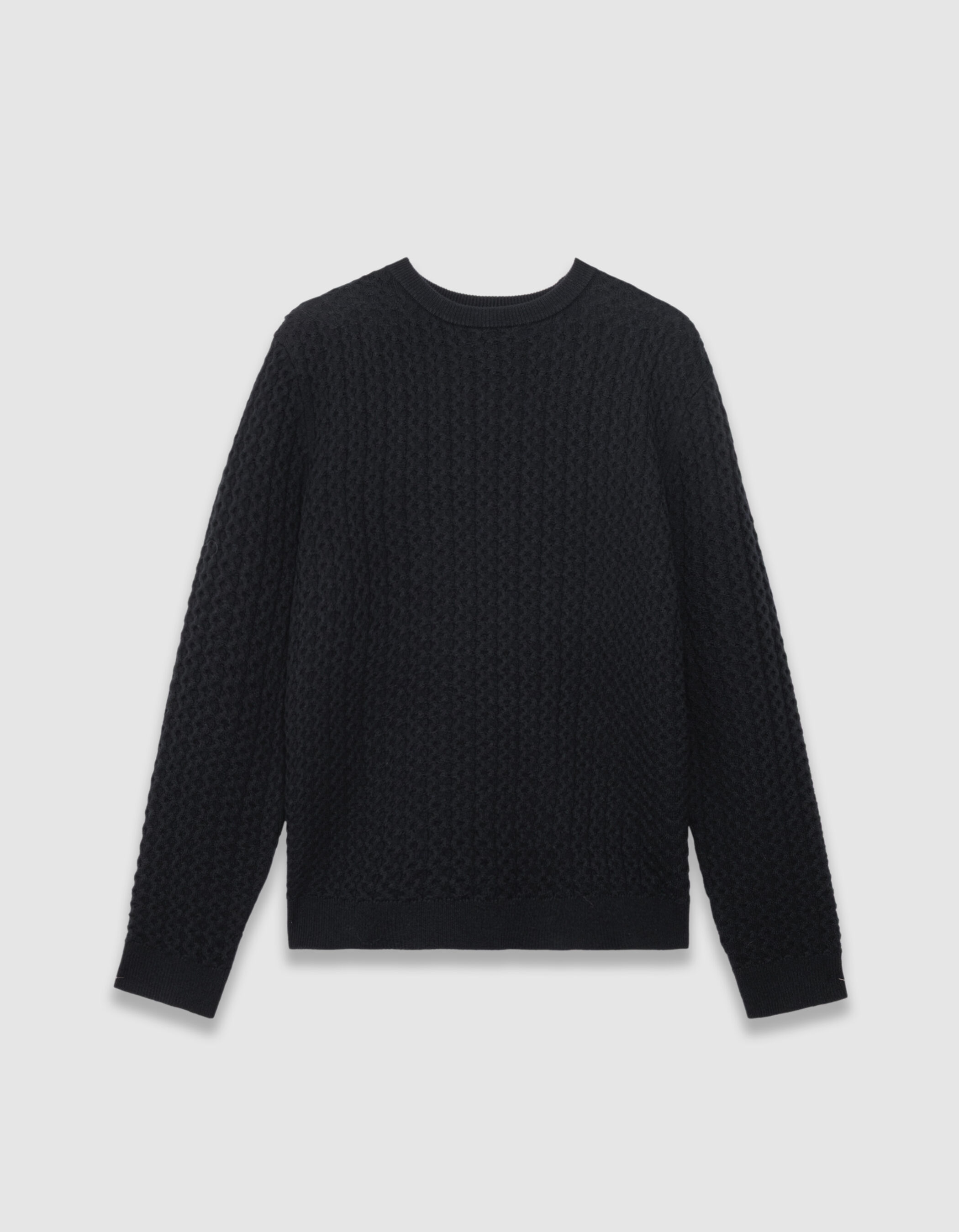 Pull hiver marine tricot relief fantaisie Homme