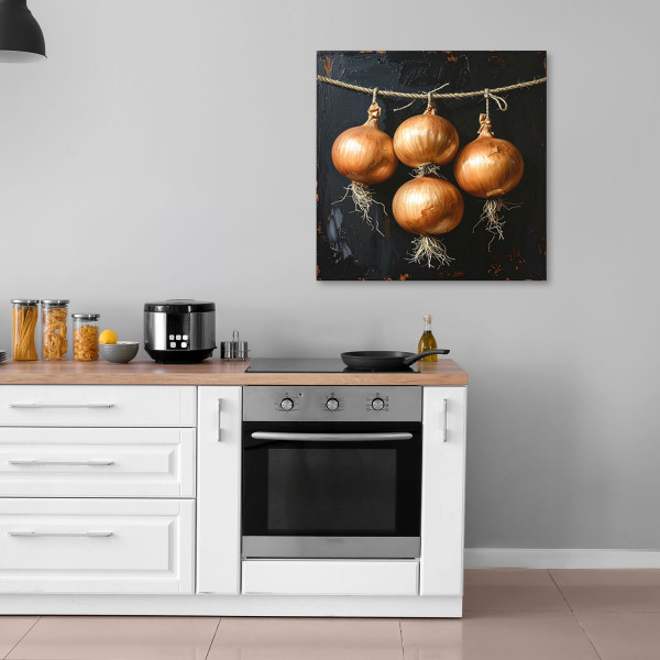 Obraz do kuchni restauracji baru jadalni, Cebula warzywa 20x20