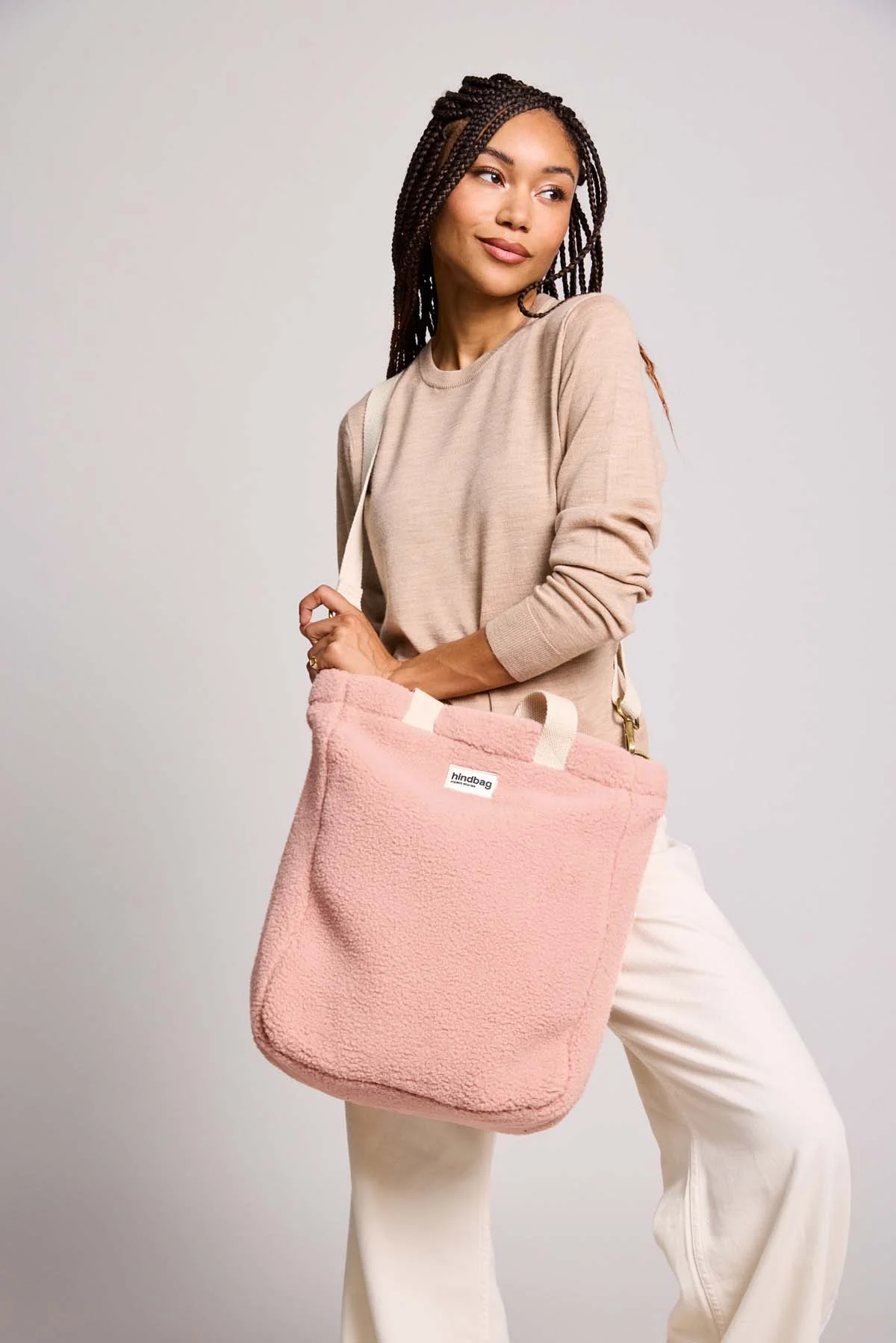 Cabas vertical Paul Teddy Rose poudré