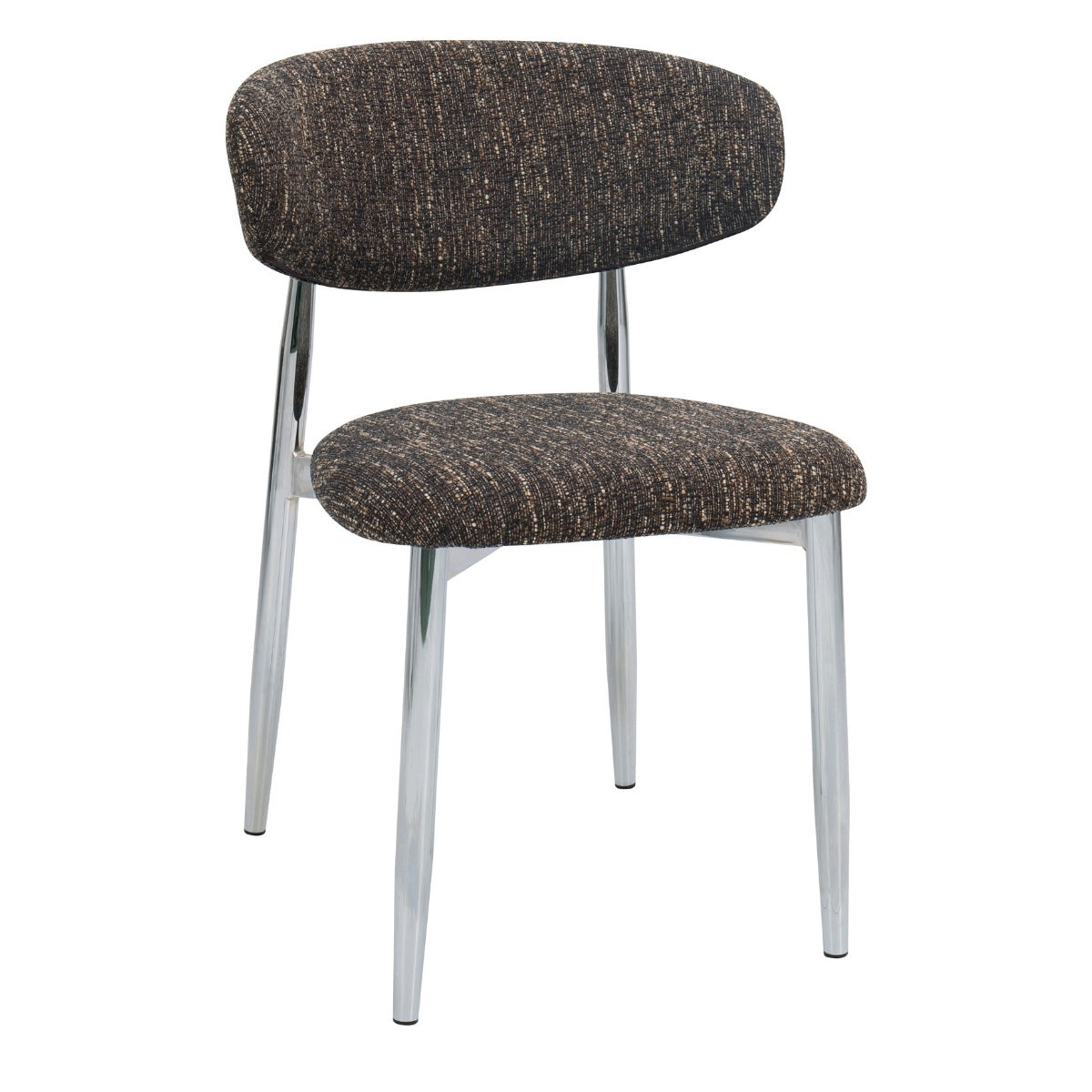 DÉJA Living Eetkamerstoel Skara - Donkerbruin/Chrome - Set van 2
