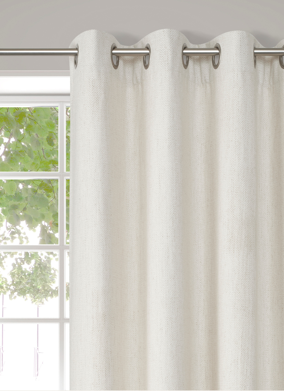 RIDEAU TEXTURÉ UNI EFFET CHINÉ ECRU