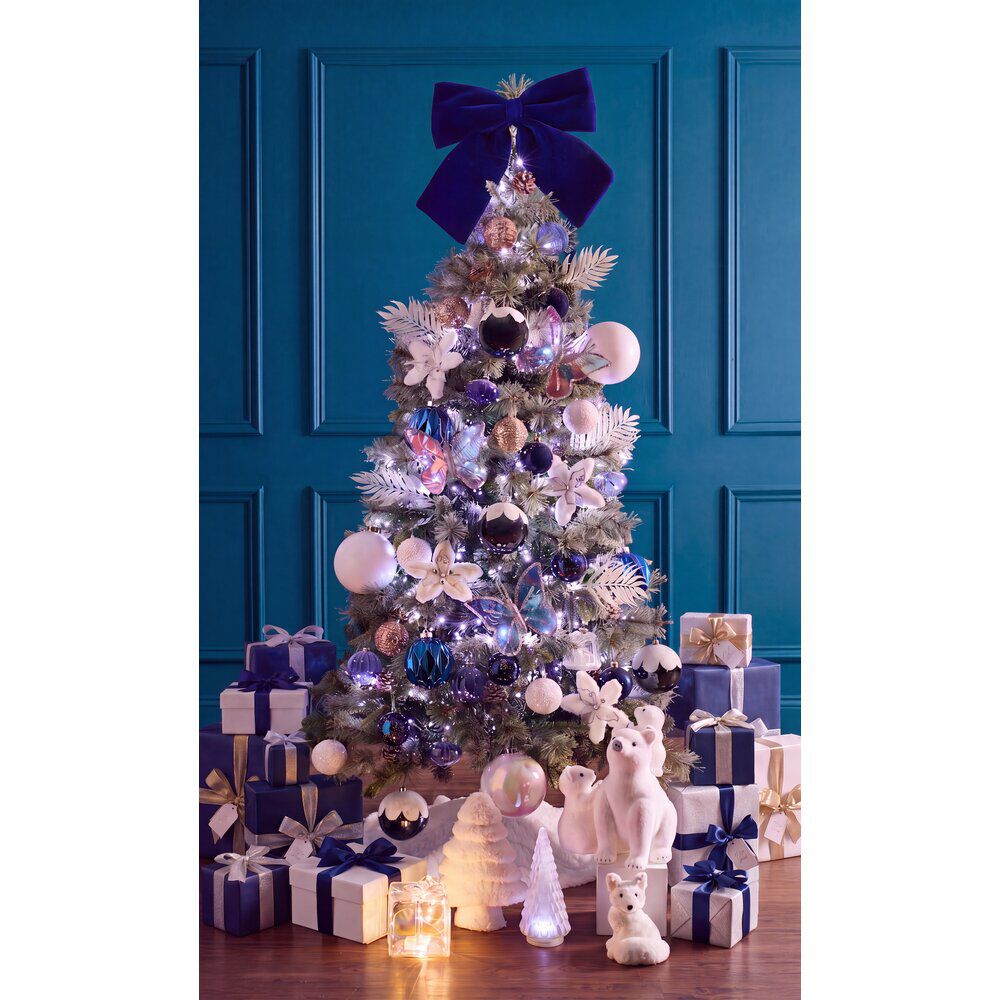 Noeud décoratif XL velours bleu 40x40cm