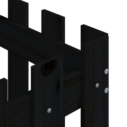 NNEVL Garden Planter with Fence Design Black 60x60x60 cm Solid Wood Pine