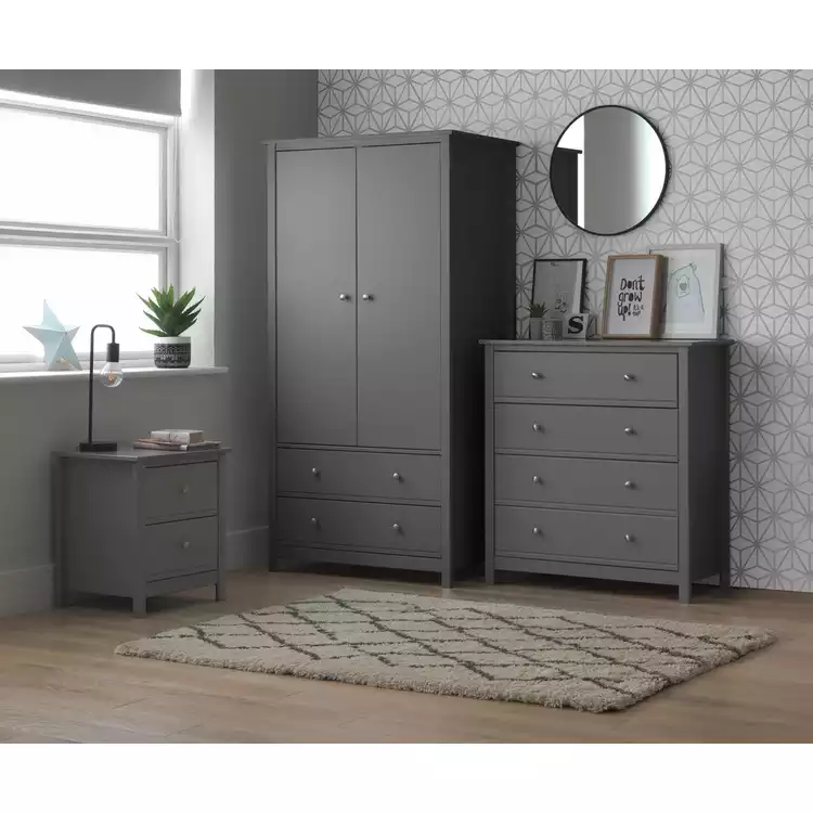 Habitat Brooklyn 3 Piece 2 Door Tall Wardrobe Set -Grey