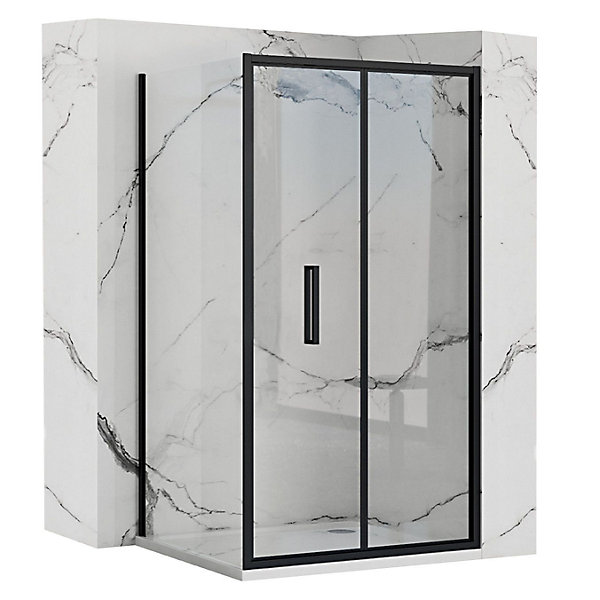 Cabine De Douche Murale Rea Rapid Fold 90X100 Black