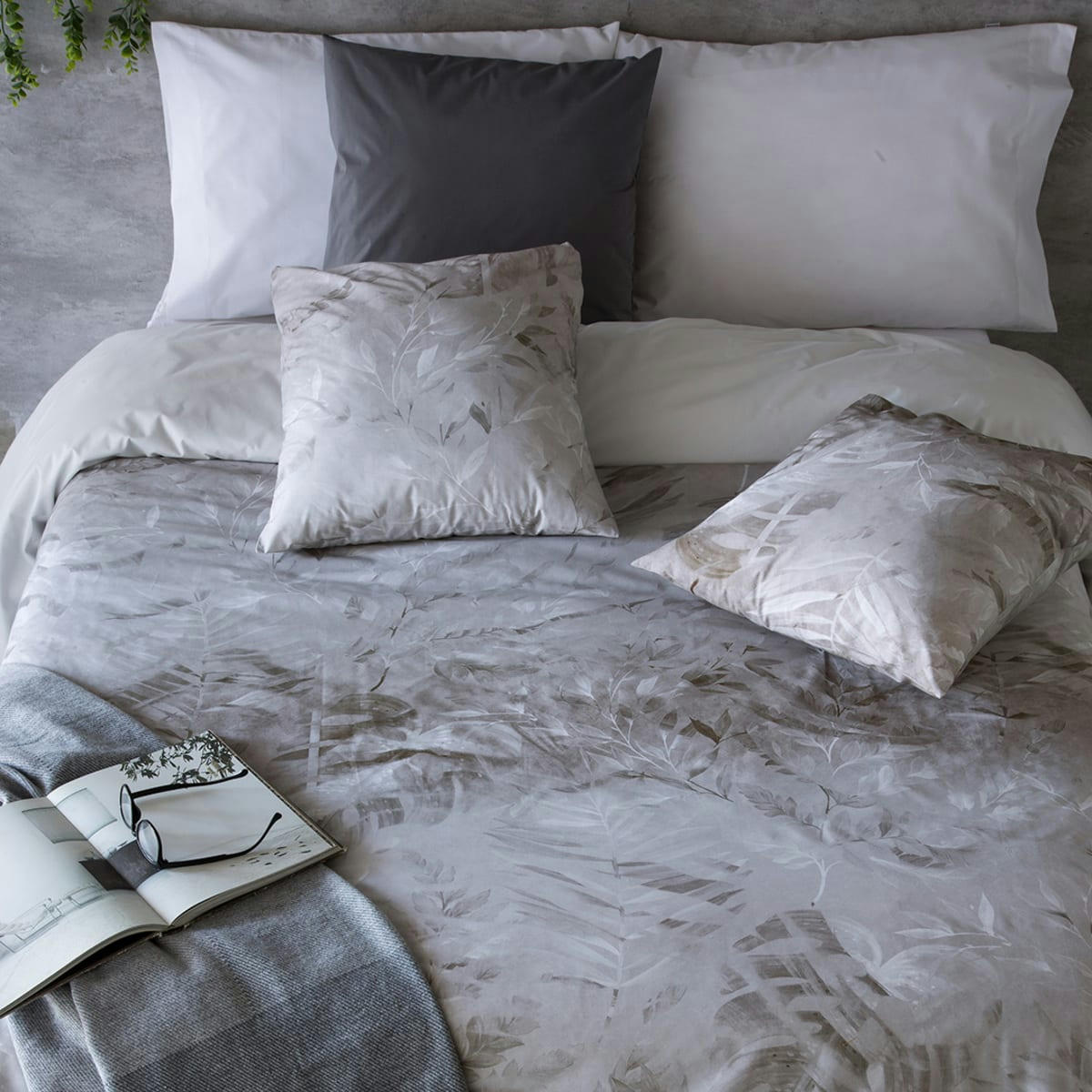 LANKA TO - 2 taies d'oreiller 65x65 cm gris