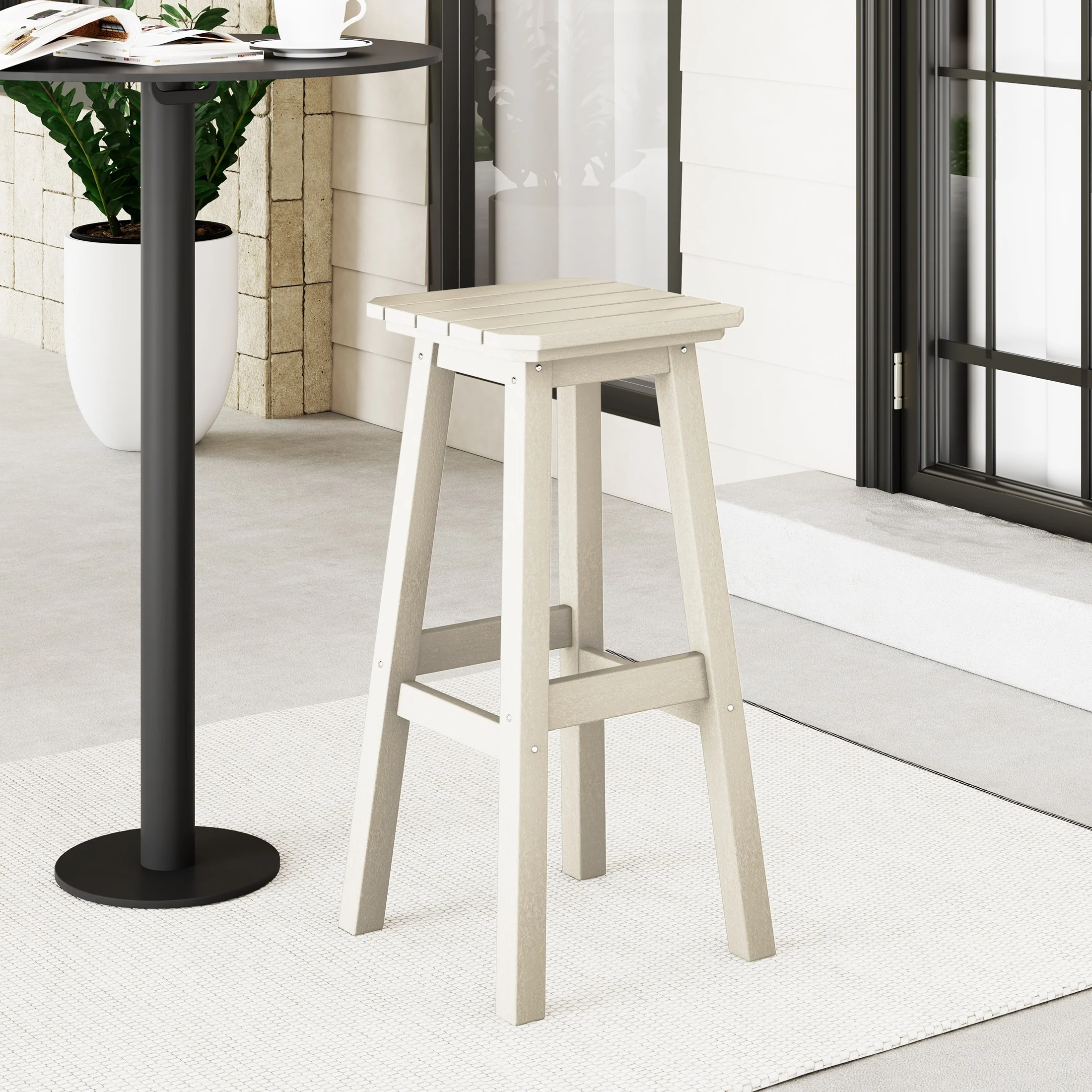 Polytrends Laguna Hdpe All Weather Outdoor Patio 29 Square Bar Stool