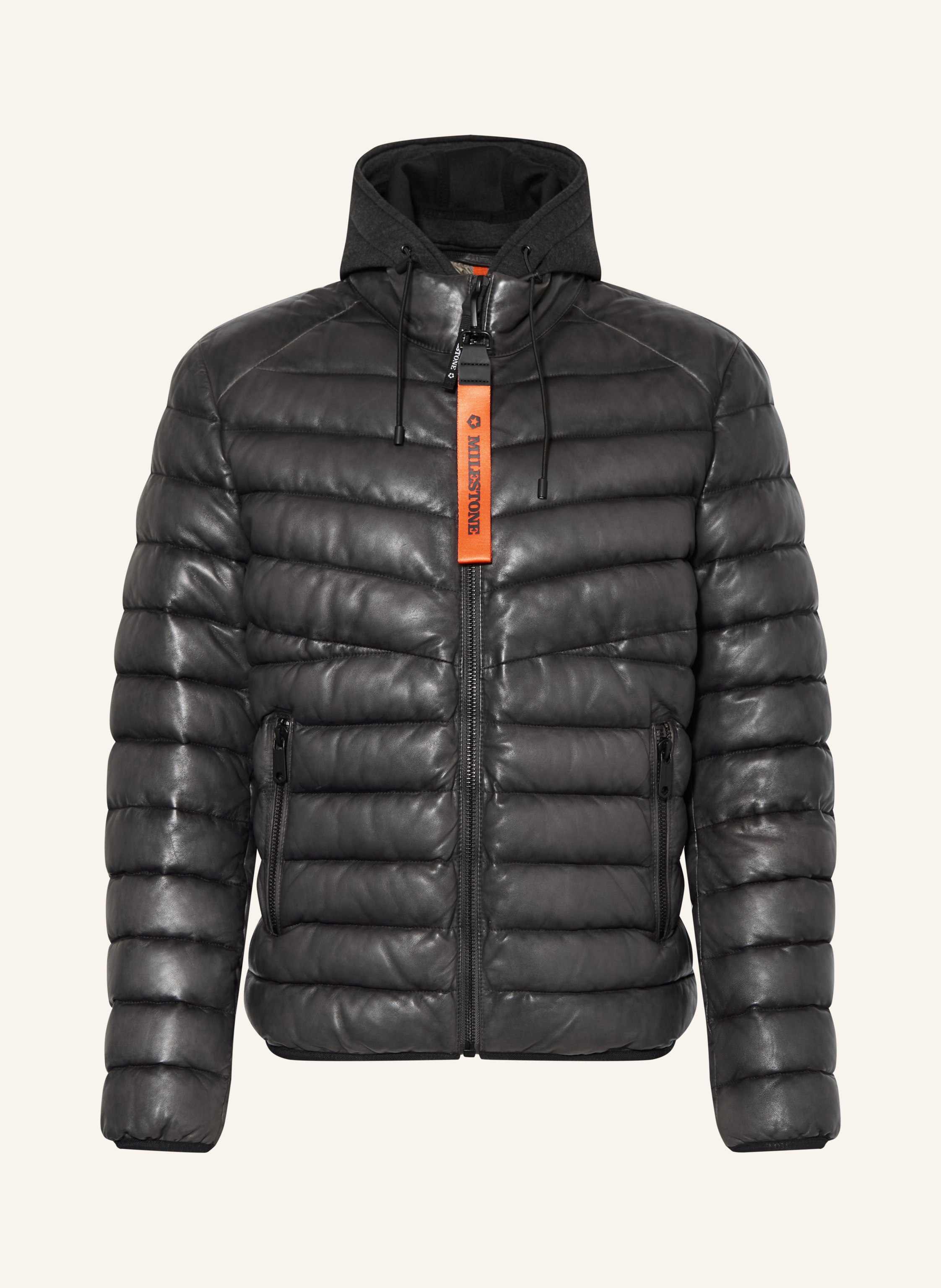 MILESTONE Steppjacke MSHARVEY aus Leder mit herausnehmbarer Blende