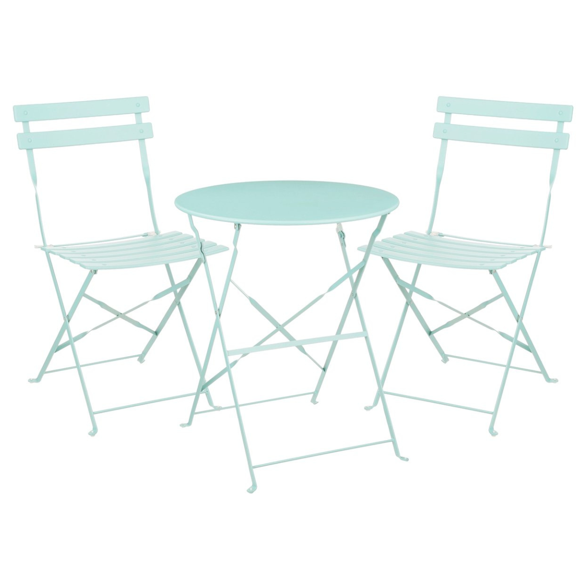 Mica Decorations Laurence Bistroset Metaal - Set van 3 - Tuinstoelen en Tuintafel - Balkonset 2 Personen - Bistrotafel Rond en Bistrostoel Bistro Set