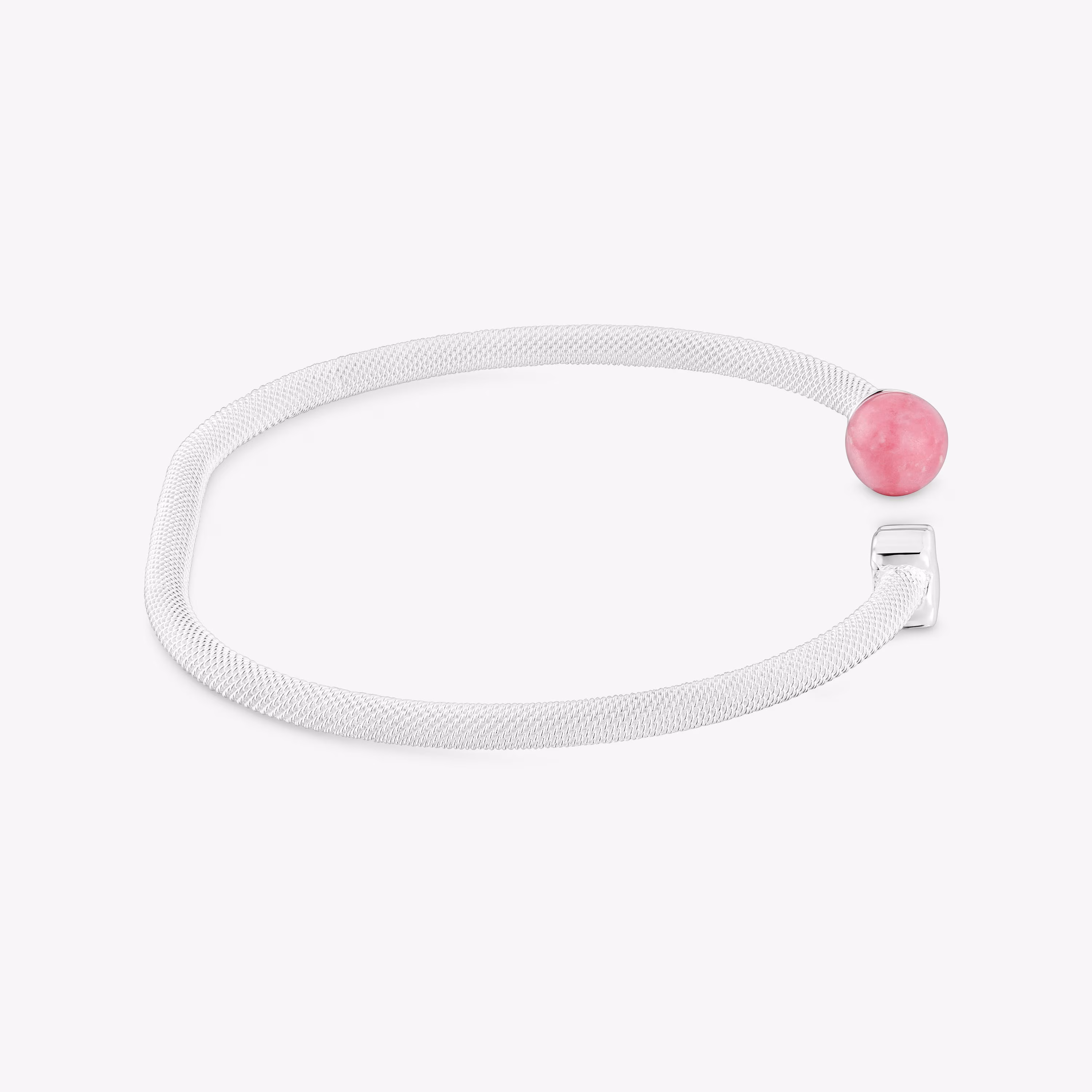 Pulsera esclava de plata y rodonita Icon Mesh