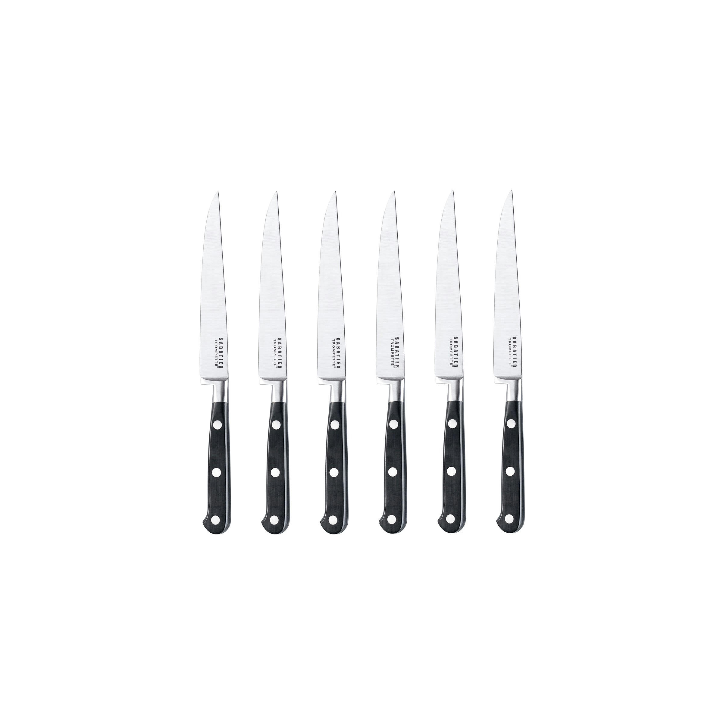 SABATIER TROMPETTE - Coffret 6 couteaux steak lame lisse