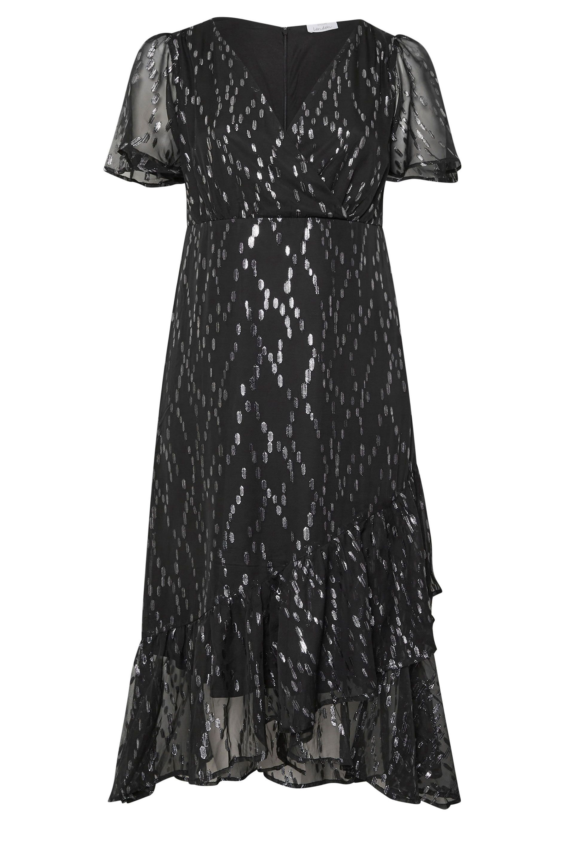 Yours Metallic Dobby Wrap Dress
