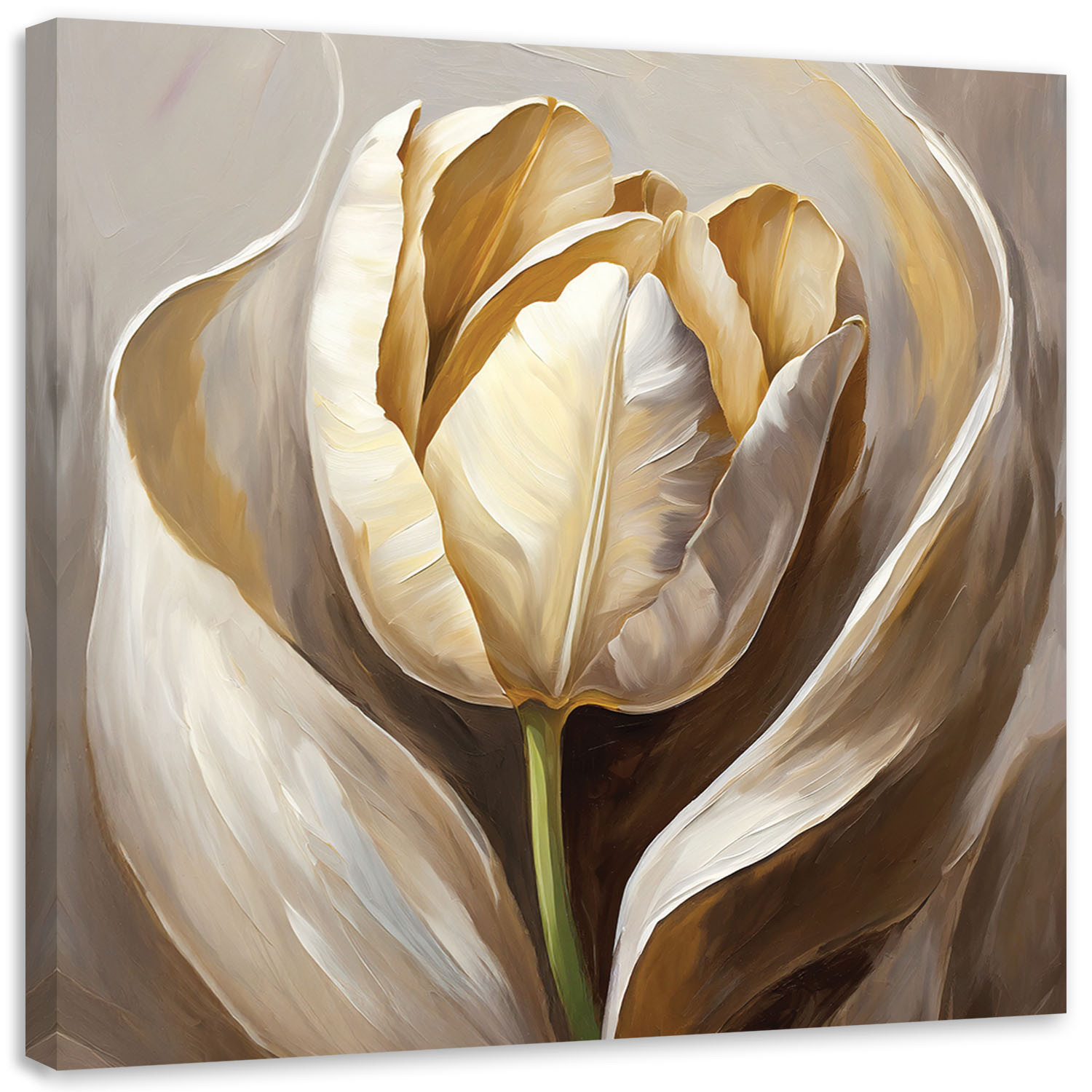 Feeby Obraz, Tulipan kwiaty jak ręcznie malowany 30x30
