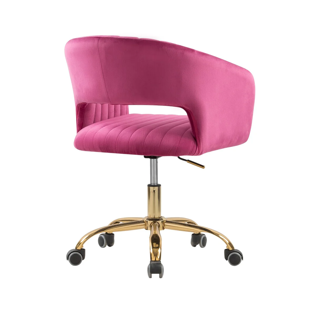 Velvet Upholstered Lift Task Chair with 360掳 Swivel Wheels