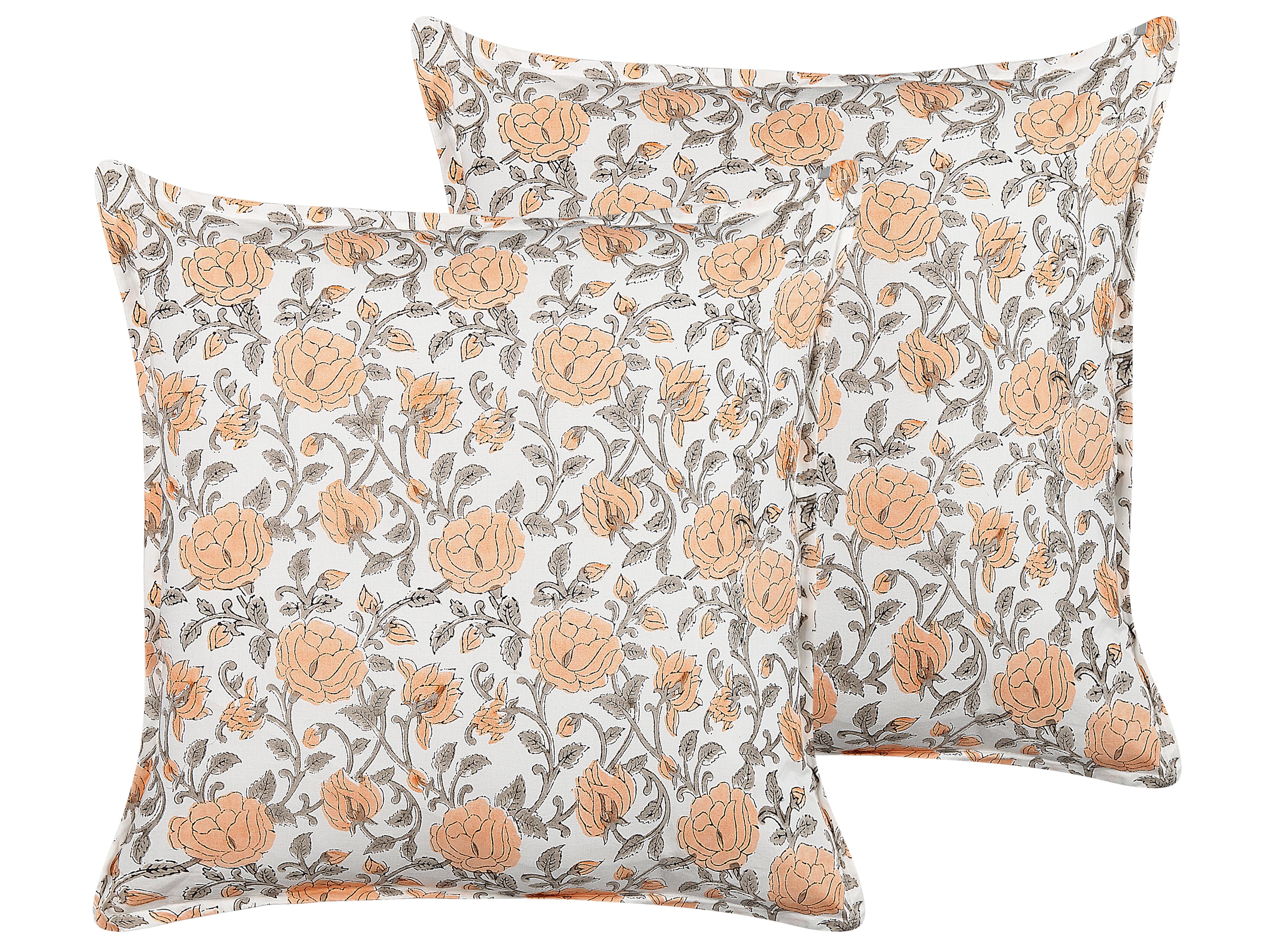 Throw Cushion MEADIA Cotton 45 x 45 cm Multicolour Floral Pattern